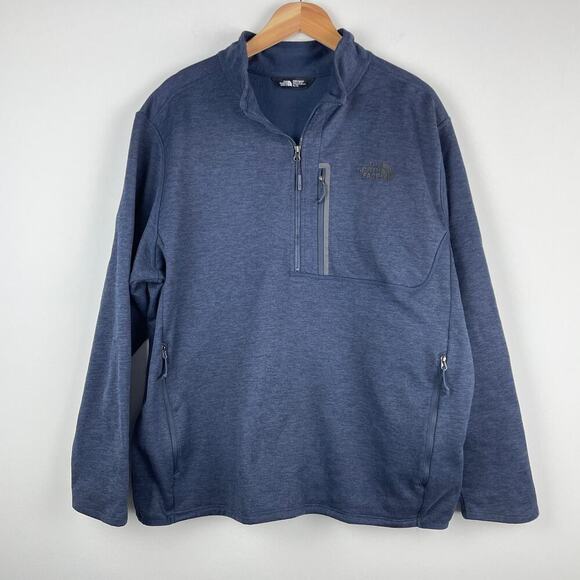 Mens The North Face Blue Skyline Fleece 1/4 Zip Jacket Coat - Size XL - Picture 2 of 7